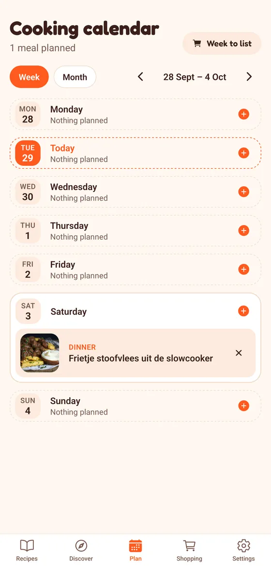 The BromeoCook cooking calendar
